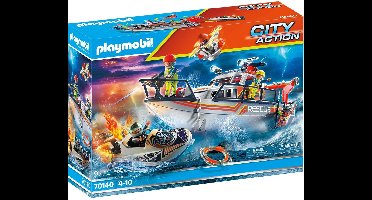 PLAYMOBIL City Action Redding op zee: brandbestrijdingsmissie met reddingskruiser - 70140