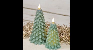 LED Christmas Tree Candle – Ø 8,6 cm – Hoogte 16 cm – Groen – led kaars kerstboom