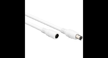 DC verlengkabel | 5,5 x 2,1mm | max. 100W | AWG20 | wit | 10 meter