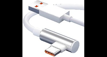 Krachtige 120W USB-C Kabel 2 Meter met 90 Graden Hoek voor Snel Opladen (6A)