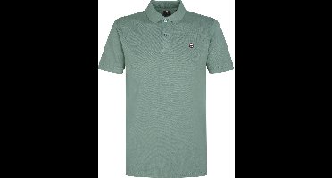 Petrol Industries Polo Shirt Heren - Effen Design - Ronde Hals met Knoopsluiting Kraag - Korte Mouw - Katoen - Herenkleding - Groen - Maat XL
