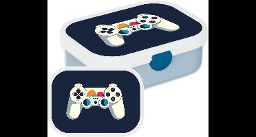 Mepal Broodtrommel voor Kinderen - Bento Lunchbox - Gaming - Inclusief Bentobakje & Vorkje - BPA vrij en Vaatwasserbestendig - 750 ml - Wit
