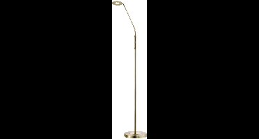 Fischer & Honsel Dent Vloerlamp - Klassieke LED leeslamp - 150 cm - 1x 6W - Dimbaar - 3 kleurstanden - Goud/messing