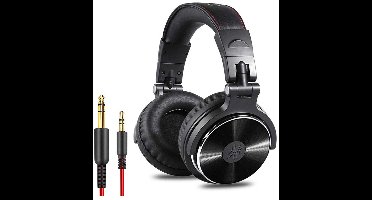 TOVBMUP Bedrade DJ-koptelefoon - Hoge-resolutie audio - Met microfoon - Superbas - Opvouwbaar - Met deelpoort - Dubbele kabelverbinding - Geschikt voor computers, studio's, piano's en gitaren