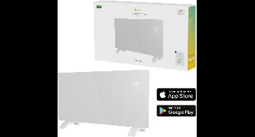 Hombli Elektrische Kachel – Convectorkachel – Elektrische Radiator – Heater – Smart App – 25m2 – 2000W – Wit Glas