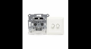 Duo LED Dimmer 2x 0-100W (Fase-afsnijding) - Dubbele dimmer (met knoppen & afdekraam)