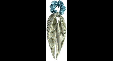 PULUZ 1 Stuk Lichtgroene Scrunchie - Handgemaakte Dikke Haarscrunchies Met Vouwdetails - Retro Stijl Scrunchies Voor Vrouwen - Zachte Elastische Haaraccessoires Zonder Klemmen