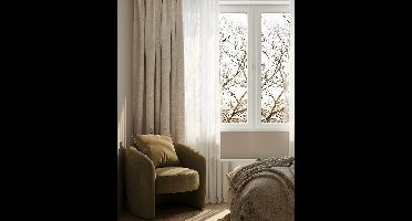 HOOMstyle Kant en klaar gordijn met haakjes Luna - 100% Verduisterend - Plooiband - 140x270 - Beige / Zand