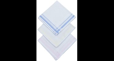 D&L Dames Zakdoeken - Gestreept - 29 x 29cm - 12 Stuks - 100% Katoen Gesatineerd