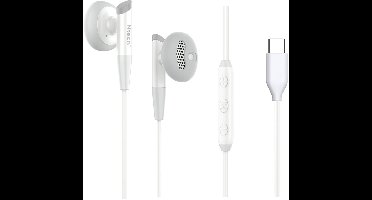 Ntech - oordopjes met Draad - NT - 04 Wit - met USB-C Aansluiting - In-Ear Oordopjes - Bedrade Oortjes Geschikt voor Smartphones