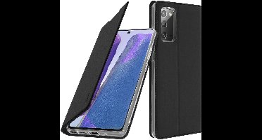 Akashi, Geschikt voor Samsung Galaxy Note 20 hoesje kaarthouder video houder, Zwart
