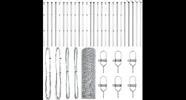 vidaXL - Hekpaal. - Zilver