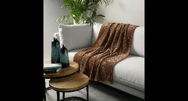 Dutch Decor - Plaid 140x180 cm - MARTHY – superzacht, warm, donzig, rib design – bruin