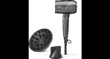BaByliss Titanium Shine Föhn D6200DE - Compacte en Krachtige Haardroger met Diffuser - Lichtgewicht Digitale Motor - Ionische functie voor Minder Pluizig Haar - 3 Temperaturen en Snelheden