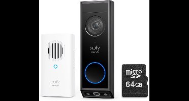 eufy Security E340 2K Draadloze Video Deurbel Inclusief Chime + SD card 64 GB - Bundelvoordeel