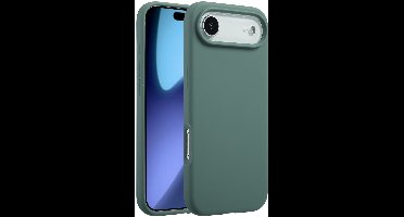 Accezz Hoesje - Geschikt voor Apple iPhone 17 Air - Liquid Silicone Backcover geschikt voor MagSafe - Donkergroen