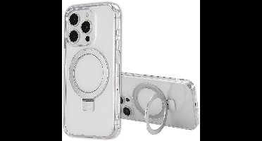 Accezz Hoesje - Geschikt voor Apple iPhone 15 Pro - Ring Stand Backcover geschikt voor MagSafe - Transparant