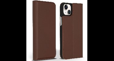 Accezz Hoesje - Geschikt voor Apple iPhone 14 Plus - Premium Leather Slim Bookcase - Bruin