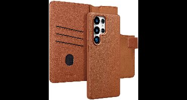 Accezz Hoesje - Geschikt voor Samsung Galaxy S25 Ultra - Leather Bookcase 2-in-1 met Magnetische Ring - Sienna Brown