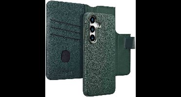 Accezz Hoesje - Geschikt voor Samsung Galaxy S25 - Leather Bookcase 2-in-1 met Magnetische Ring - Cedar Green