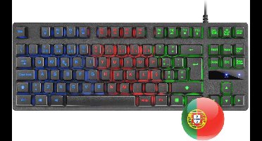 Compact Gaming Toetsenbord Met Rainbow Verlichting en Antighosting