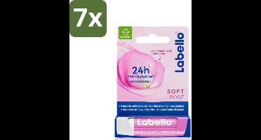 Labello – Lippenbalsem – Soft Rosé – Lippenbalsem – 24H Hydratatie - Bulkverpakking - 7 stuks