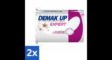 2 x Demak'Up – Wattenpads Duo Maxi – 100% katoen & biologisch afbreekbaar – 50 wattenschijfjes - Make-up Verwijderen - Gezicht Reinigen - Huid Verzorgen - Katoen Wattenpads - Biologisch Afbreekbaar