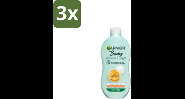 Garnier - Body - Bodylotion - Intensive 7 Days - Verzorgend - Mango-extract & Probiotica - 400 ml - Bulkverpakking - 3 stuks