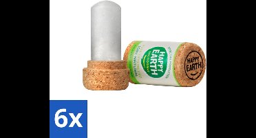 6 x Happy Earth – Deodorant Crystal – 100% Natuurlijk Unscented – 90 g - Geurloze Deodorant - Hypoallergene Deodorant - Natuurlijke Deodorant - Kristal Deodorant - Mineralen Deodorant