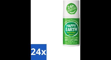 24 x Happy Earth – Deodorant Roll-On – 100% Natuurlijk Cucumber Matcha – 75 ml - Deodorant - Fris - Natuurlijk - Huidvriendelijk - Komkommer