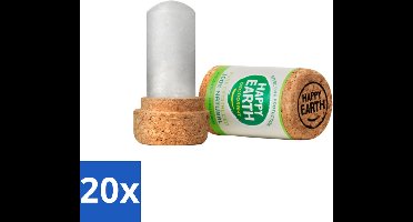 20 x Happy Earth – Deodorant Crystal – 100% Natuurlijk Unscented – 90 g - Geurloze Deodorant - Hypoallergene Deodorant - Kristal Deodorant - Natuurlijke Deodorant - Gevoelige Huid