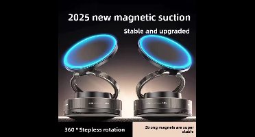 Magnetische Telefoonhouder met Zuignap – MagSafe Compatibel – 360° Draaibaar – Vacuüm Phone Stand – Voor Auto, Spiegel & Bureau