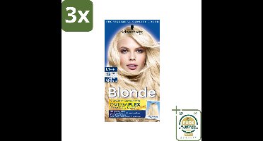 3 x Schwarzkopf - Haarkleuring - Poly Blonde Intensive Bond Superplus - Grootverpakking - Intensieve Blondering - Blonde Kleur - Haar Oplichten - Anti-geel Effect - Haar Verzorging