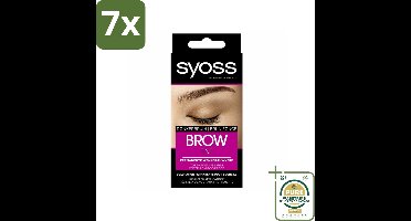 7 x SYOSS - Brow Tint Donkerbruin - Wenkbrauwverf - Langdurige Kleur - Tot 10 Toepassingen - Grootverpakking - Wenkbrauwverf - Permanente Wenkbrauwverf - Donkerbruine Wenkbrauwverf - Langdurige Kleur - Grijze Haren Verbergen