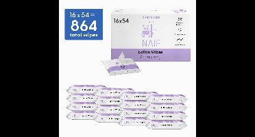 Naïf - Lotion Billendoekjes - 864 doekjes (16 stuks x 54 doekjes)