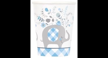 Bekers Floral Elephant Blauw 25cl 8st