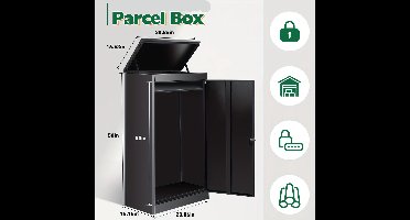 Brievenbus – Pakketbrievenbus – Wandbrievenbus – Pakketbox – Postbus – Staal – Groot Formaat 53x42x127 cm – Inclusief Slot