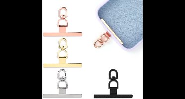 Mobiele Telefoon Tether Tab Set van 4 Stuks - Roestvrij Staal - Compatibel met iPhone - Telefoon Lanyard Accessoires