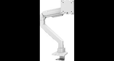 DESQ® Monitor Arm met Gasveer - Heavy Duty - 17-49 Inch - Arm lengte 55 cm - Bureauklem + Bladdoorvoer - Wit