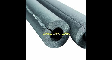 Isolatie buis 2m, isolatie slang Ø 18 mm x 13 mm, zelfklevende isolatie
