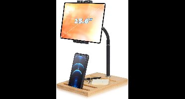 Verstelbare Tabletstandaard met Zwanenhals - 360 Graden Draaibare Bureaustandaard voor Tablets van 4,7-15,6 Inch