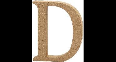 Houten letter D MDF 8 cm