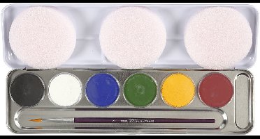 Eulenspiegel Schmink palet, kleuren assorti, 6 kleuren