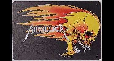 Metallica Schedel Reclamebord van metaal METALEN-WANDBORD - MUURPLAAT - VINTAGE - RETRO - HORECA- BORD-WANDDECORATIE -TEKSTBORD - DECORATIEBORD - RECLAMEPLAAT - WANDPLAAT - NOSTALGIE -CAFE- BAR -MANCAVE- KROEG- MAN CAVE