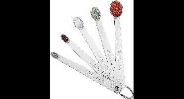 Set van 5 kleine maatlepels roestvrij staal - 1/64 theelepel tot 1/4 theelepel - voor kruiden en poeders