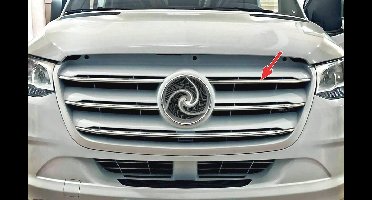 Verchroomde Radiatorgrilllijsten voor Mercedes Sprinter vanaf 2018 | Hoogwaardige Sierlijsten van Roestvrij Staal | Schitterende Afwerking