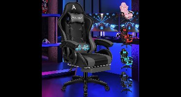 Ergonomische Gaming Stoel met Massagefunctie en Voetensteun - Verstelbare Bureaustoel tot 150 Graden