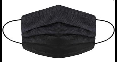 50 stuks - Wegwerp 3laags gezichtsmaskers - mondmasker - mondkapje (zwart)