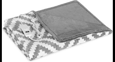 RVV® Elektrische deken 2 persoons - Elektrische deken - Deken - Grijs - Wit Geruit Patroon - 180cm x 130cm x 3cm