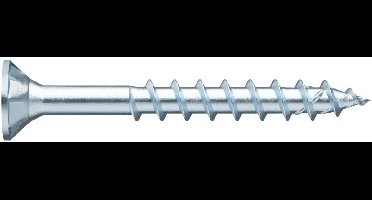 ASSY 4 CSMP Spaanplaat Schroef 4.5 x 60 mm, 250 Stuks, Staal Gegalvaniseerd, Blauw Gepassiveerd, Gedeeltelijke Schroefdraad, Verzinkt Freeszak Kop - RW 20 New Generation